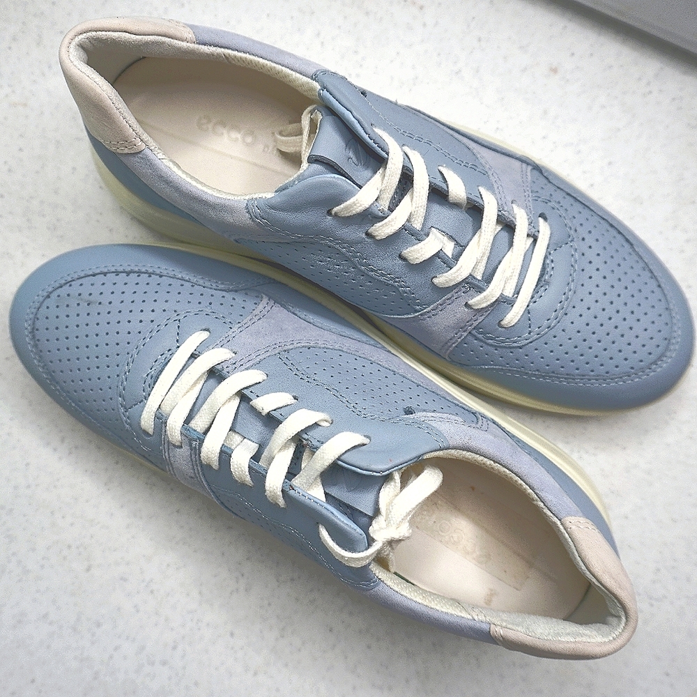 40) ECCO Soft Runner 7 Sky Blue Sz. 6 Extra Width - Picture 5 of 12